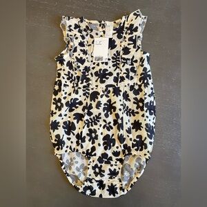 H&M Black and Cream Patterned Romper